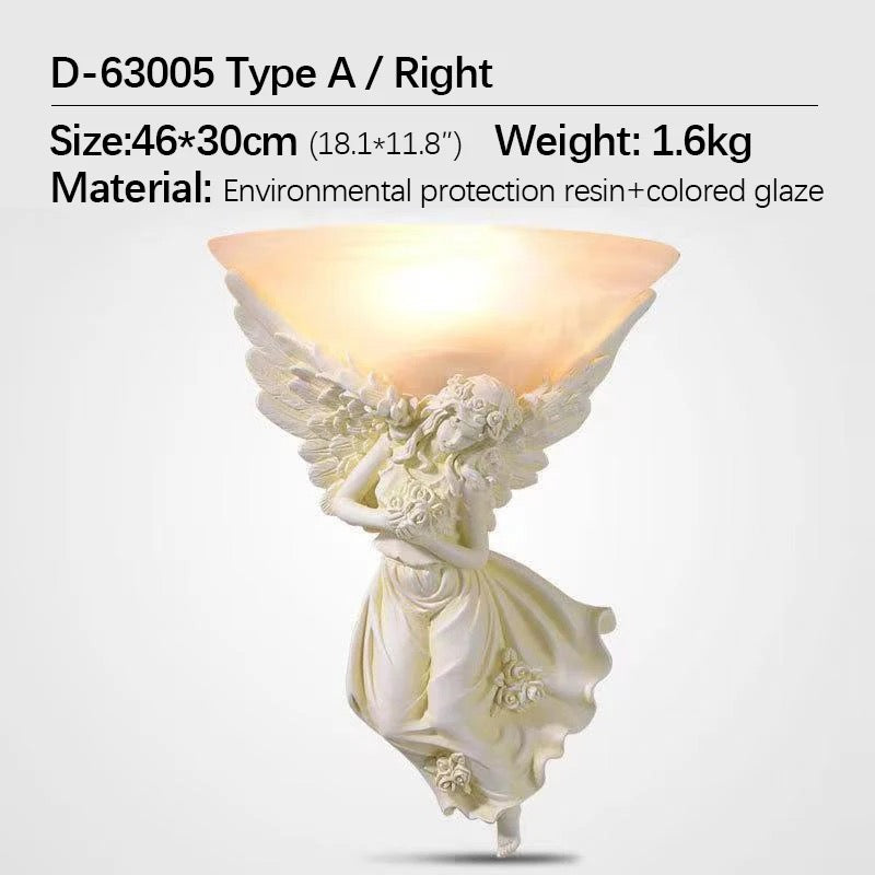 Classic Vintage Wall Light Creative Angel Shape Sconces Indoor Home Living Room Bedroom Lighting Solutions