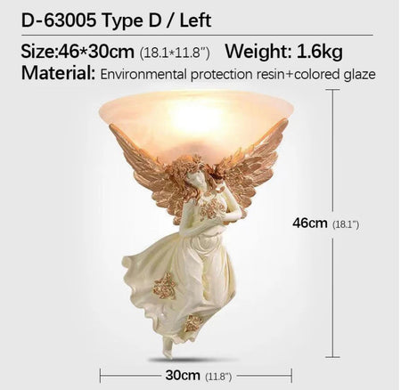 Classic Vintage Wall Light Creative Angel Shape Sconces Indoor Home Living Room Bedroom Lighting Solutions