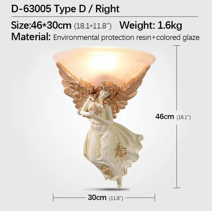 Classic Vintage Wall Light Creative Angel Shape Sconces Indoor Home Living Room Bedroom Lighting Solutions
