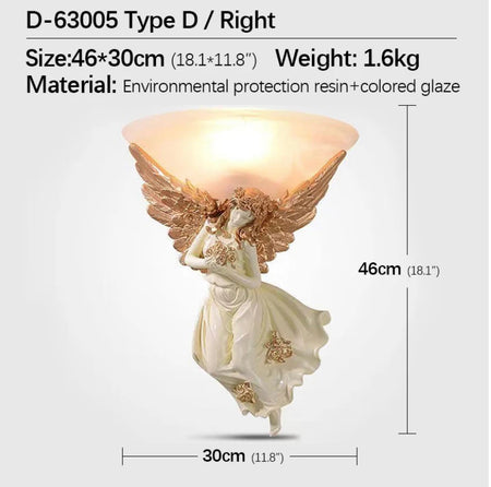 Classic Vintage Wall Light Creative Angel Shape Sconces Indoor Home Living Room Bedroom Lighting Solutions
