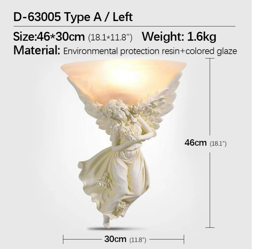 Classic Vintage Wall Light Creative Angel Shape Sconces Indoor Home Living Room Bedroom Lighting Solutions