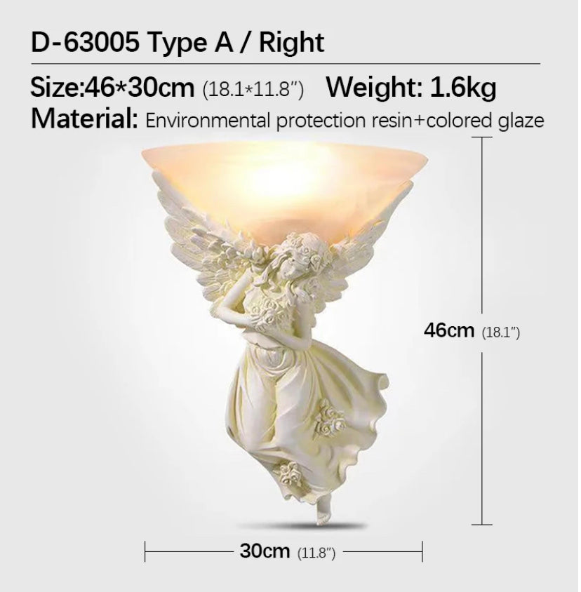 Classic Vintage Wall Light Creative Angel Shape Sconces Indoor Home Living Room Bedroom Lighting Solutions