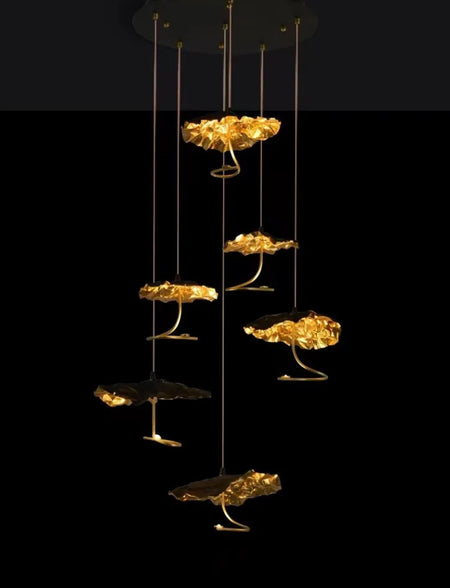 Modern Pendant Light Villa Staircase Hotel Lobby Luxury Glass Pendant Light Custom Design Indoor Lightings Solutions