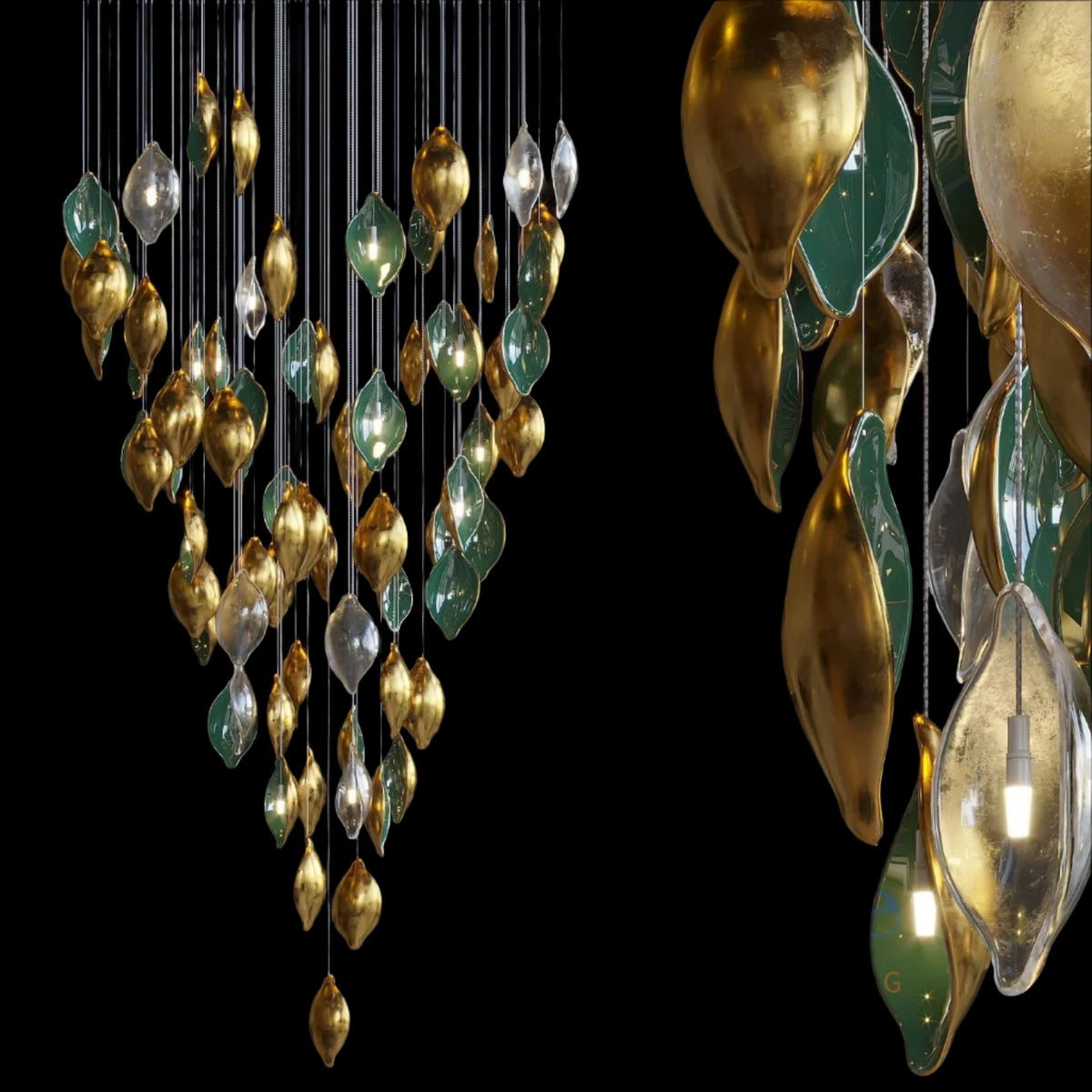 Modern Design Pendant Lights Indoor Staircase Home Living Room Hotel Office Crystal LED Pendant Chandeliers