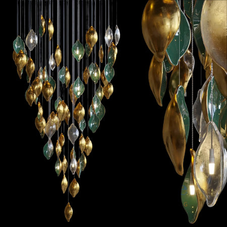 Modern Design Pendant Lights Indoor Staircase Home Living Room Hotel Office Crystal LED Pendant Chandeliers