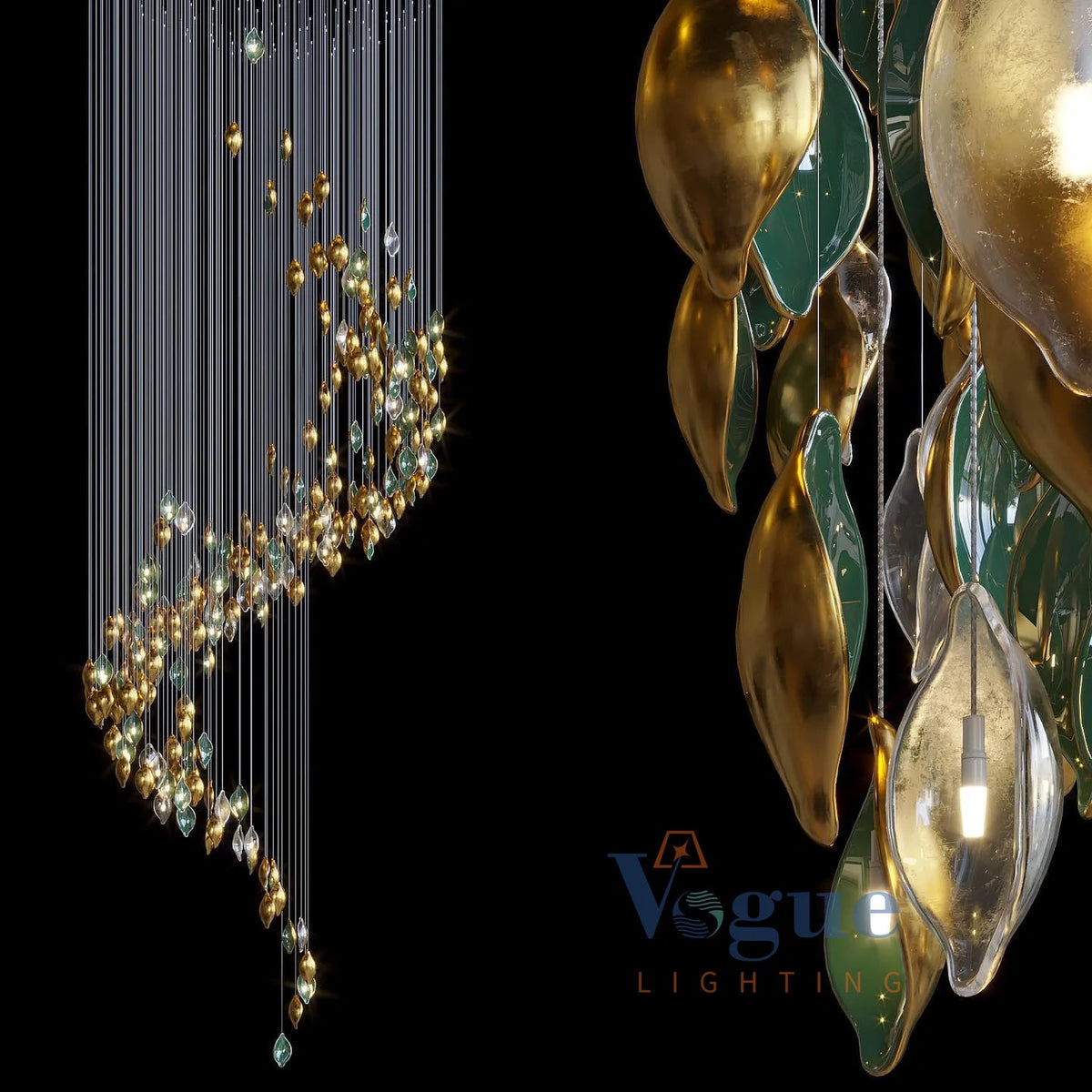 Modern Design Pendant Lights Indoor Staircase Home Living Room Hotel Office Crystal LED Pendant Chandeliers