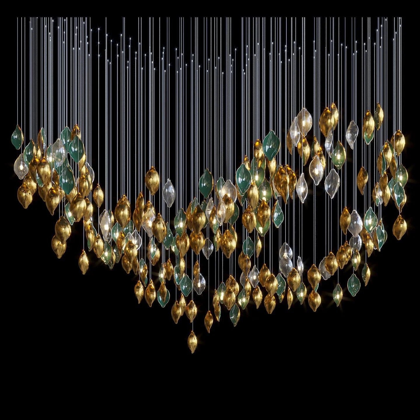 Modern Design Pendant Lights Indoor Staircase Home Living Room Hotel Office Crystal LED Pendant Chandeliers