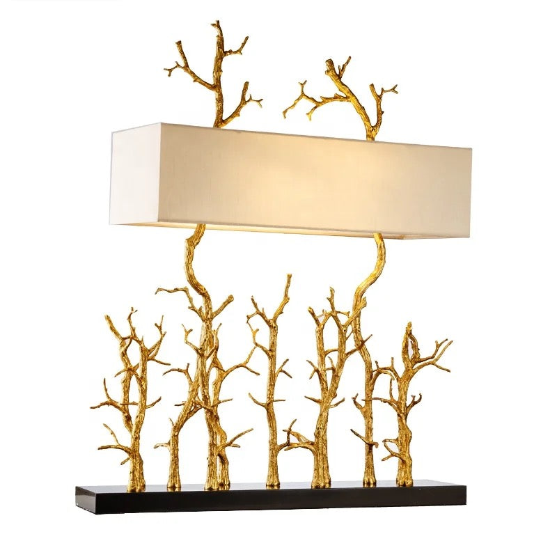 Modern Led Table Lamps Tall Bedside Lamps Brass Marble 2 Led-bulbs Bedroom Lighting Fixtures