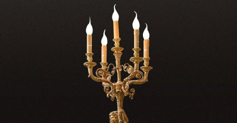 Baroque Design Sconces Angel Holding Candles Led Wall Lamp French Gilt Bronze Antique Brass E14 Lights