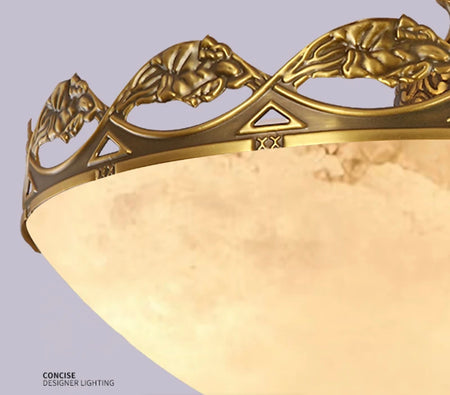 Modern Ceiling Light Luxury Spanish Marble Bedroom Hallway Study Porch Lamp Copper Marble Ceiling Light