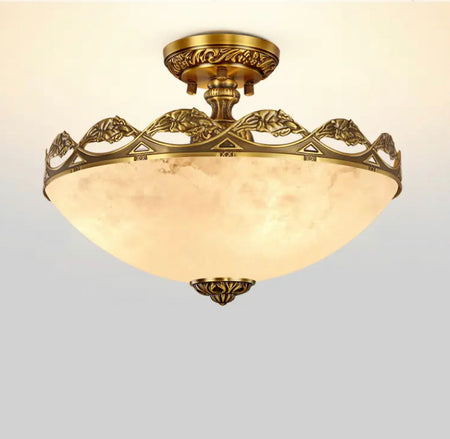 Modern Ceiling Light Luxury Spanish Marble Bedroom Hallway Study Porch Lamp Copper Marble Ceiling Light