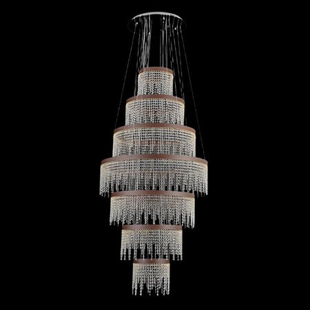 Modern Chandelier Custom Indoor Living Room Lightings Lobby Staircase Luxury Ring Crystal Led Chandelier