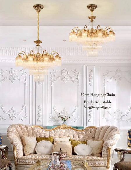 Vintage Chandelier Vatican Style Brass Classic Pendant Light Hanging Lights Foyer Crystal Chandelier