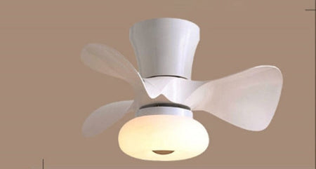 Wood Small Ceiling Fans Colorful Macoron Fans 22 Inch APP Dimming Smart Wood Fans