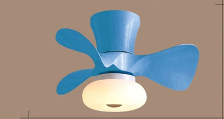Wood Small Ceiling Fans Colorful Macoron Fans 22 Inch APP Dimming Smart Wood Fans