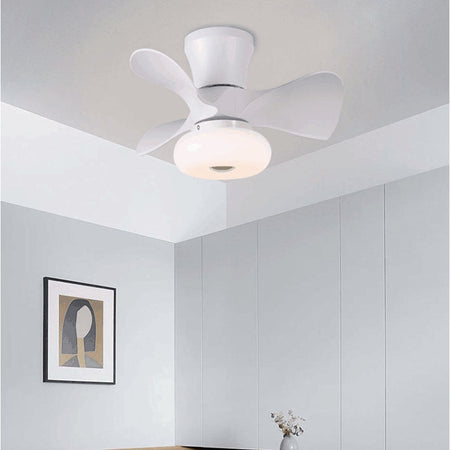 Wood Small Ceiling Fans Colorful Macoron Fans 22 Inch APP Dimming Smart Wood Fans