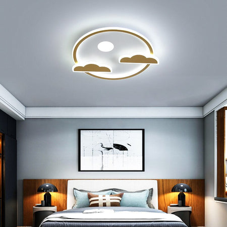 Children's Room Lighting Cloud Led Lighting Hall Nordic Indoor Gold Round Ceiling Lights
