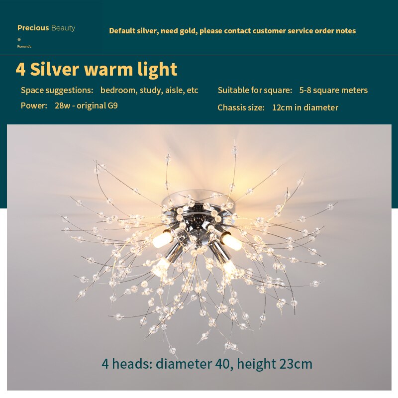 Chandelier Dandelion Crystal Ceiling Light Creative Starburst Ceiling Lamps Chandeliers