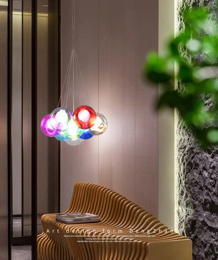 Children's Room Lighting Creative Glass Light Colorful Pendant Lamps Kids Room Hanging Lights