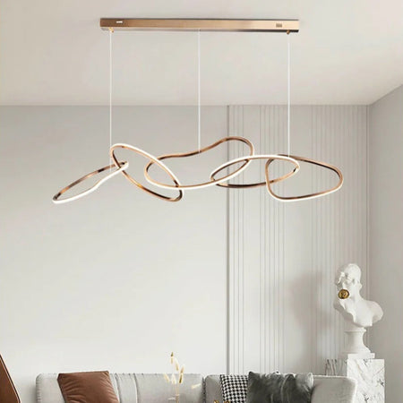 Pendant Light Hanging Decorative Circle Rings Lighting Aluminum Gold Led Pendant Lights