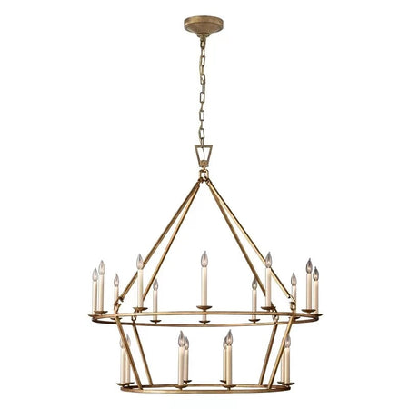 Chandelier American Retro Industrial Style Candle Chandelier Wrought Iron Circle Lights