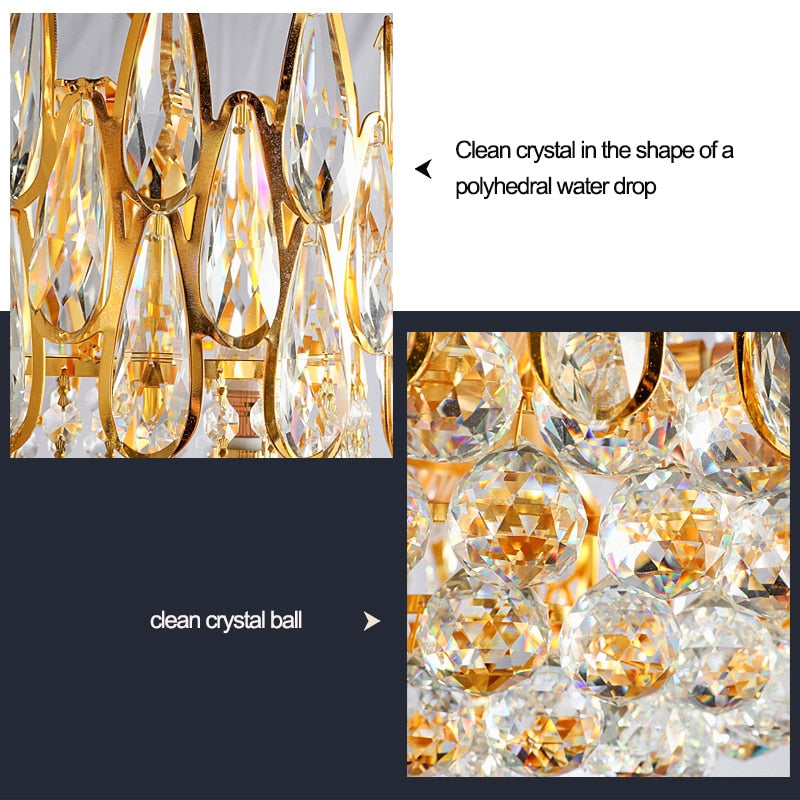 Chandelier Lighting Crystal Led Lustre Living Room Hanging Lights Chandeliers
