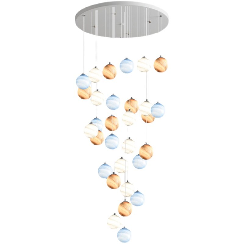 Chandelier High Rise Apartment Living Room Pendant Light Glass Ball Lustre Chandeliers