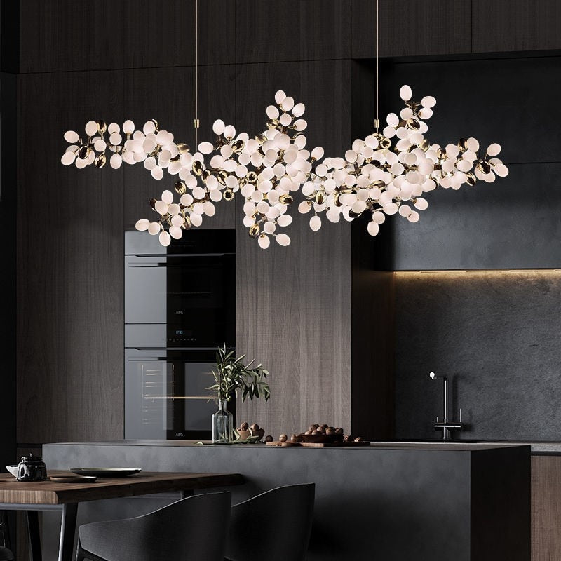 Chandelier Villa Living Room Crystal Lights Art Decoration Long Glass Ball Pendant Lights