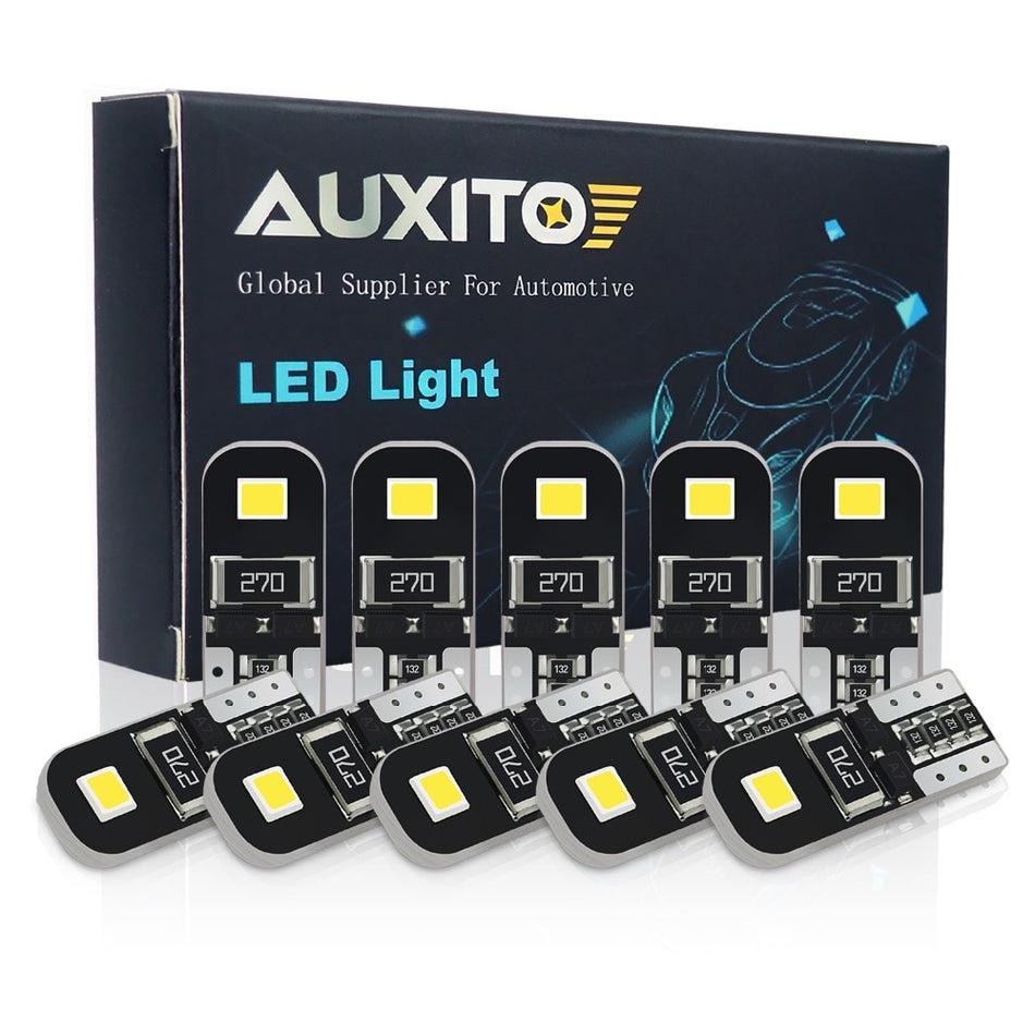 Orelli Lightings W5W T10 LED Canbus Bulbs, 10-Pack Error-Free for Car Interior & Parking