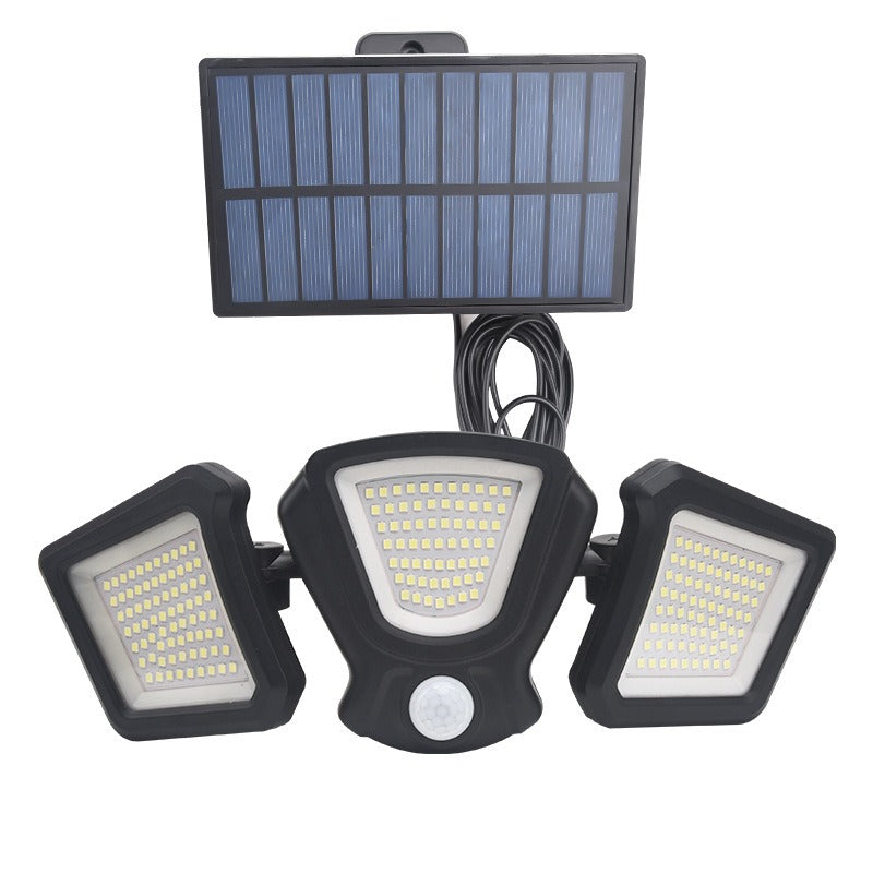 Orelli Lightings 216 LED Solar Wall Light, 3-Head Adjustable with 5m Cable, IP65 Outdoor