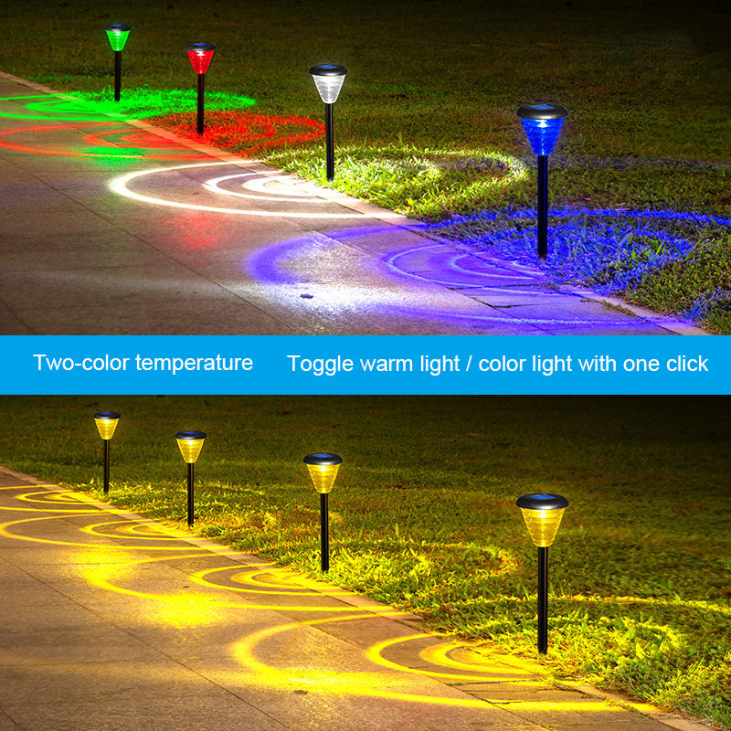 Orelli Lightings Solar LED Lawn Light, RGB + White/Warm, IP55 Black, Light Control
