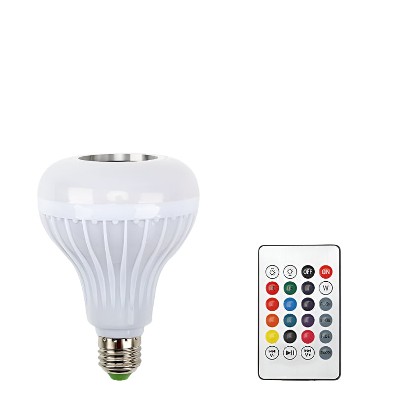 Orelli Lightings E27 Smart RGB Dimmable LED Bulb with Speaker, 12W 24-Key Remote