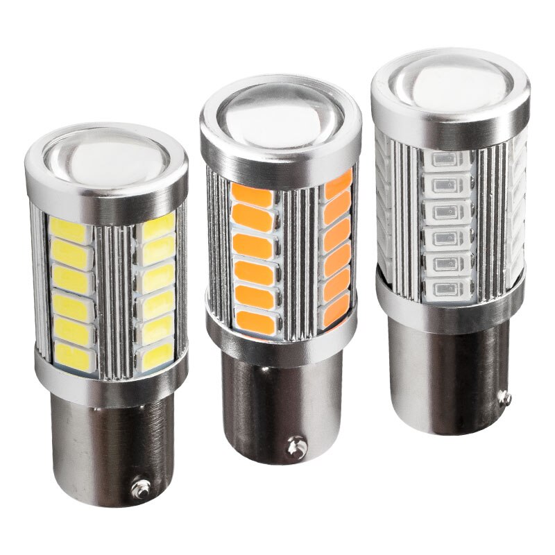 Orelli Lightings 2-Pack 1156 BA15S LED Car Bulb, 12V Red/White/Yellow for Brake and Reverse
