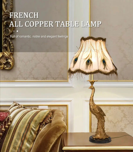 Vintage Desk Lamp Luxury European Style Living Room Study Bedroom Lamps White Led Brass Table Lamp