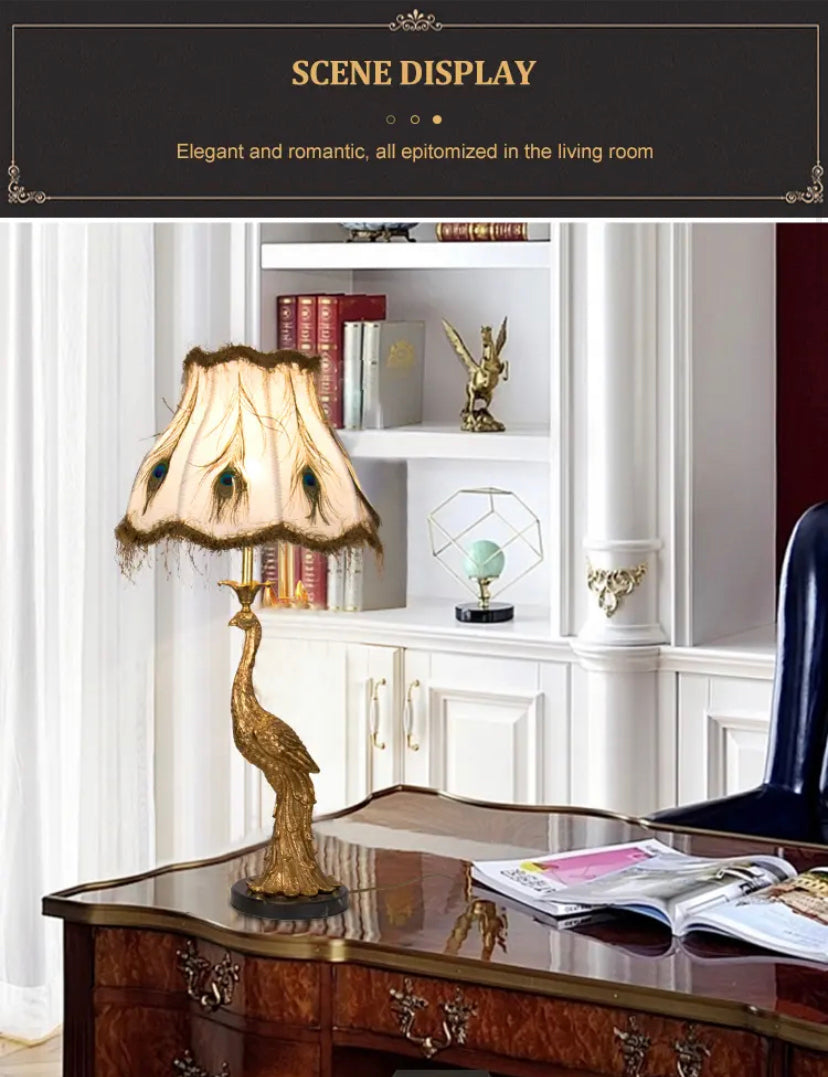 Vintage Desk Lamp Luxury European Style Living Room Study Bedroom Lamps White Led Brass Table Lamp