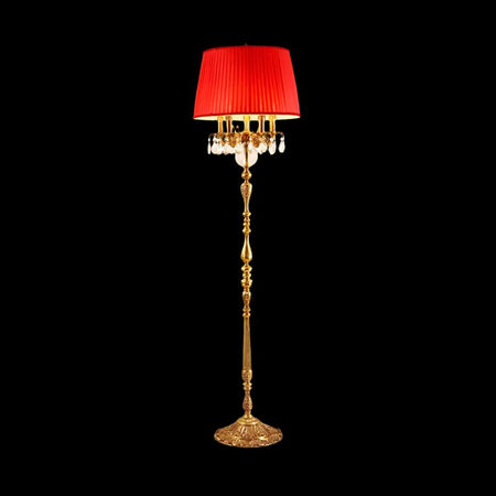 French Baroque Antique Design Stand Lamp Red Gold Luxury Living Room, Bedroom, Office  Led Floor Lamp