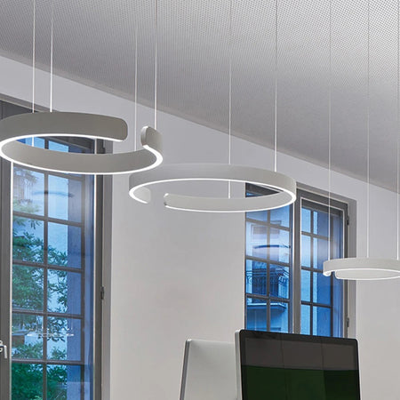 Nordic C-Shape Open Ring Luxury Ceiling Pendant Lights Motion Sensor Home, Office LED Modern Smart Lighting