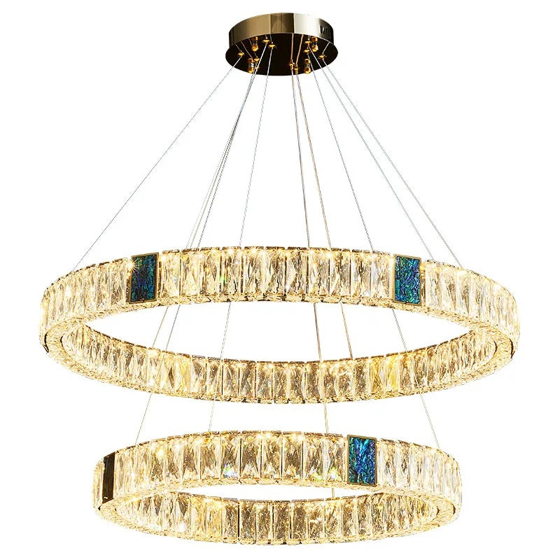 Crystal Ring Chandelier Multi-ring Choices Modern Vintage Luxury LED Pendant Light Living Room, Bedroom Chandeliers