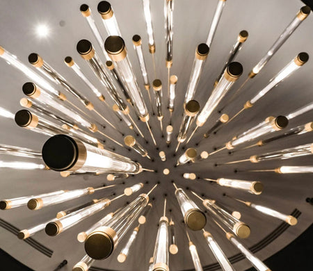 Staircase Chandelier Stainless Steel Glass Tube Decorative Luxury Modern Led Chandelier Light