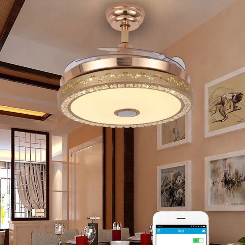 Modern Ventilation Fans Indoor Concise Style Ceiling Fan Living, Dining Room. Bedroom Ceiling Fan Led Light