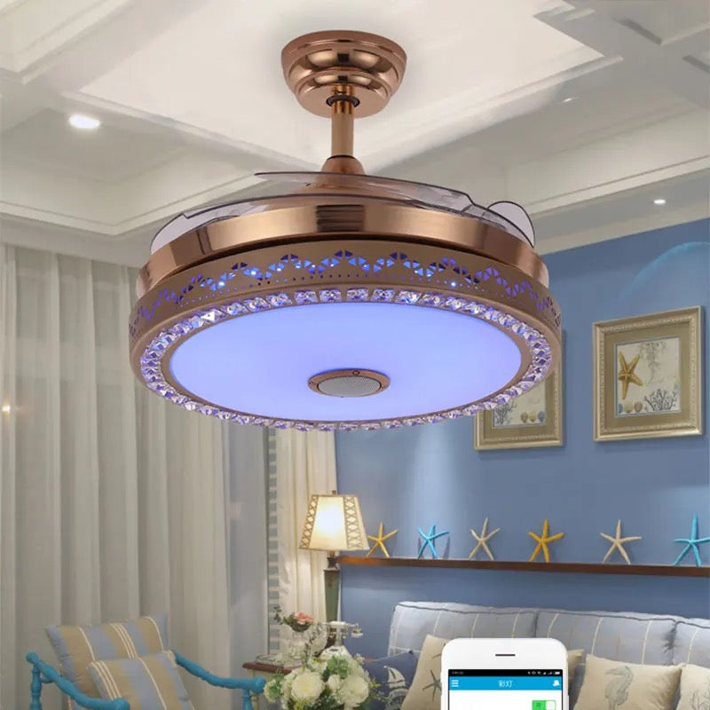 Modern Ventilation Fans Indoor Concise Style Ceiling Fan Living, Dining Room. Bedroom Ceiling Fan Led Light