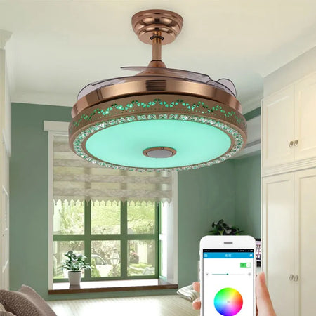 Modern Ventilation Fans Indoor Concise Style Ceiling Fan Living, Dining Room. Bedroom Ceiling Fan Led Light