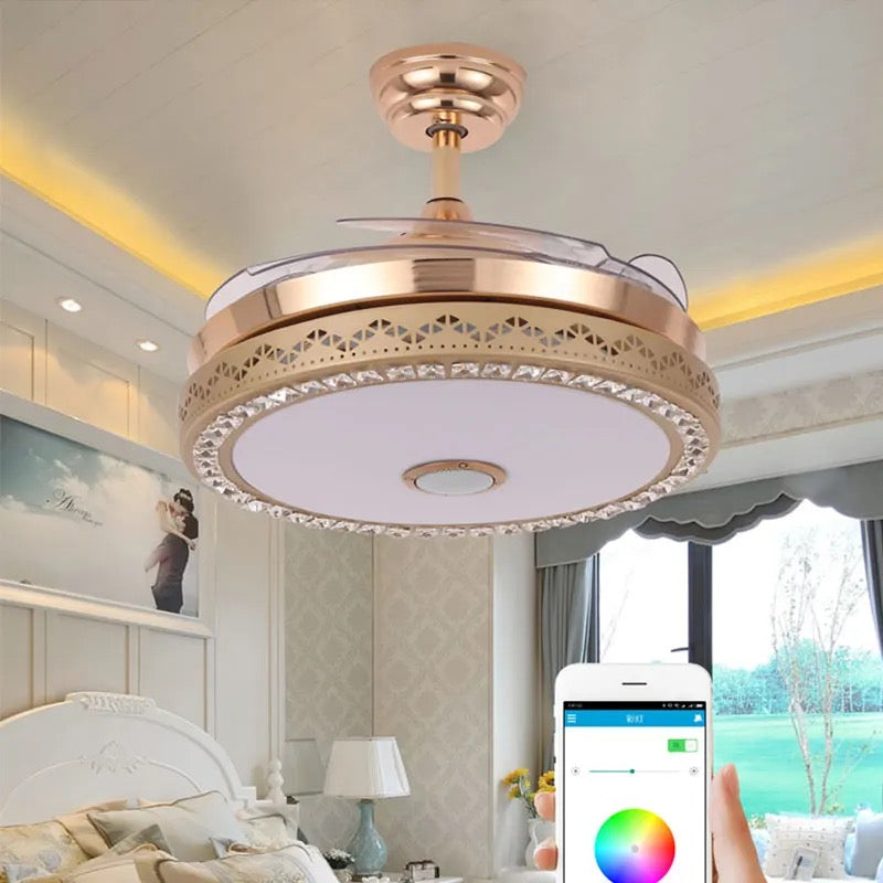 Modern Ventilation Fans Indoor Concise Style Ceiling Fan Living, Dining Room. Bedroom Ceiling Fan Led Light