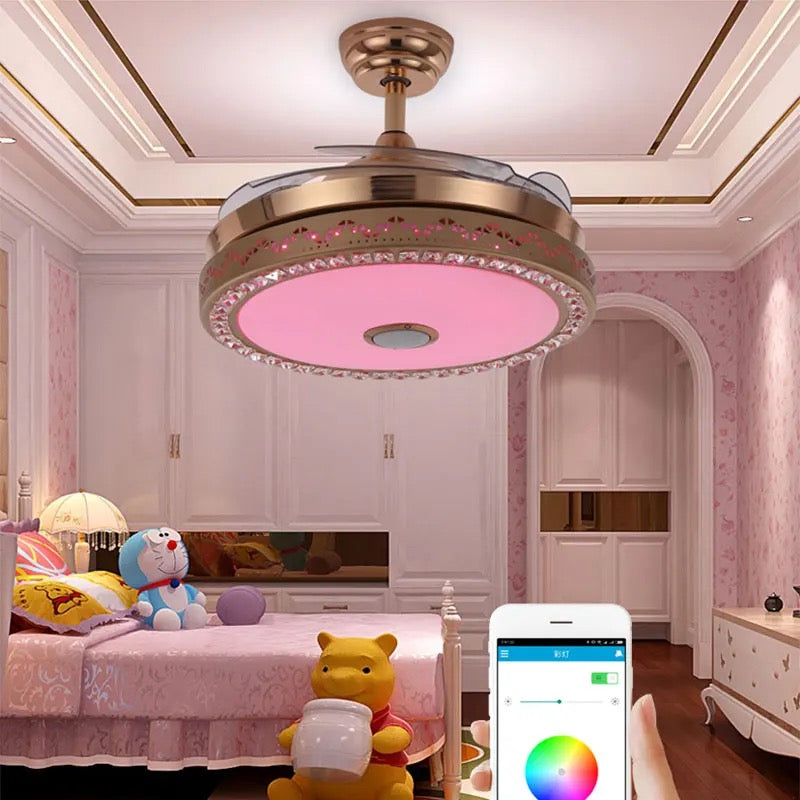 Modern Ventilation Fans Indoor Concise Style Ceiling Fan Living, Dining Room. Bedroom Ceiling Fan Led Light