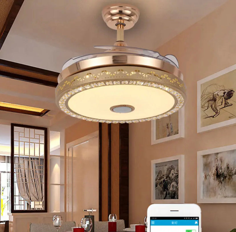 Modern Ventilation Fans Indoor Concise Style Ceiling Fan Living, Dining Room. Bedroom Ceiling Fan Led Light