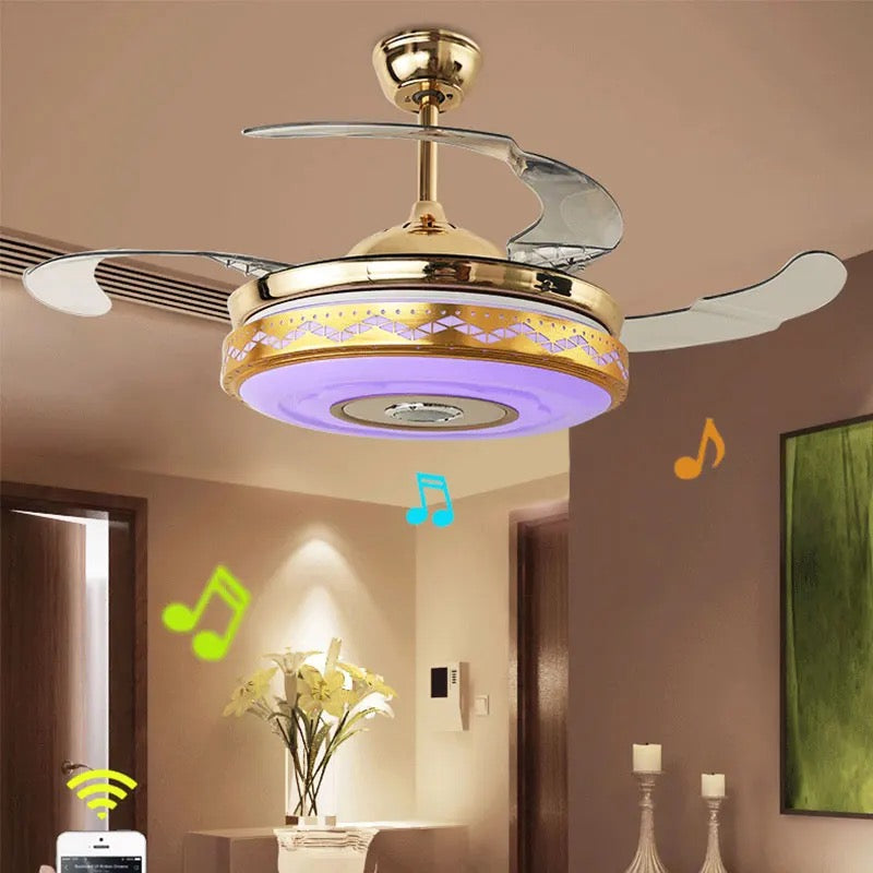 Modern Ventilation Fans Indoor Living Room, Dining Room Enclosed Ceiling Fans Lights