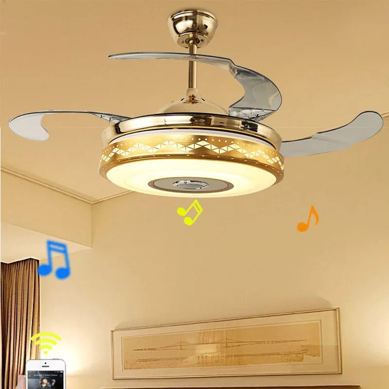 Modern Ventilation Fans Indoor Living Room, Dining Room Enclosed Ceiling Fans Lights