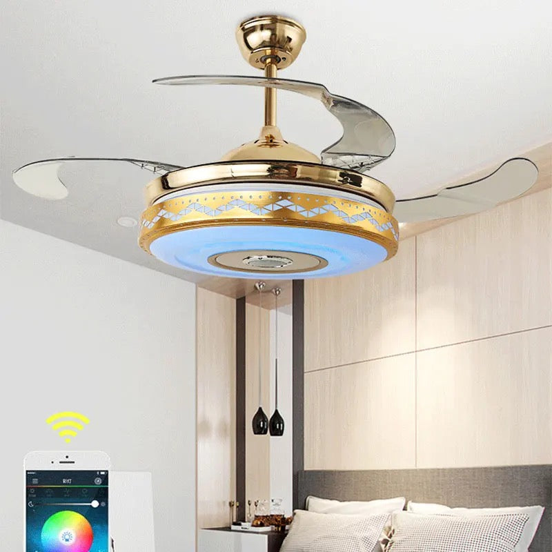 Modern Ventilation Fans Indoor Living Room, Dining Room Enclosed Ceiling Fans Lights