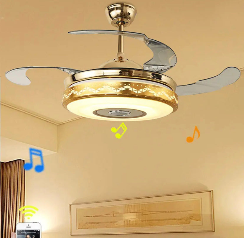 Modern Ventilation Fans Indoor Living Room, Dining Room Enclosed Ceiling Fans Lights