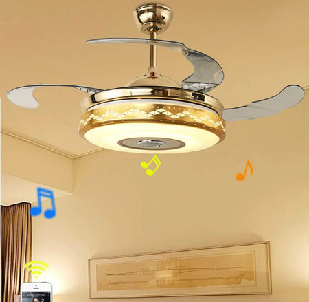 Modern Ventilation Fans Indoor Living Room, Dining Room Enclosed Ceiling Fans Lights